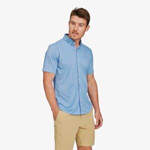 Mizzen+Main Halyard S/S Shirt - LARGE/TRIM - Sky Blue